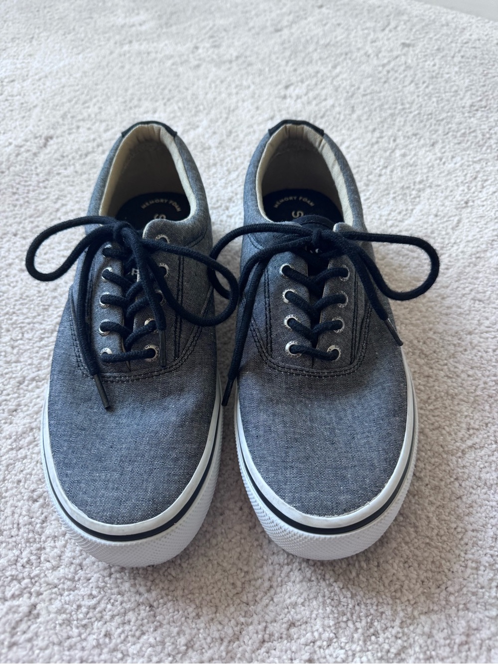 Casual Men's Gray Canvas Lace-Up Sneakers